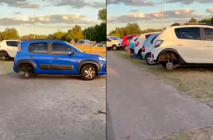 Los festejos, empañados por "roba ruedas" en Ezeiza