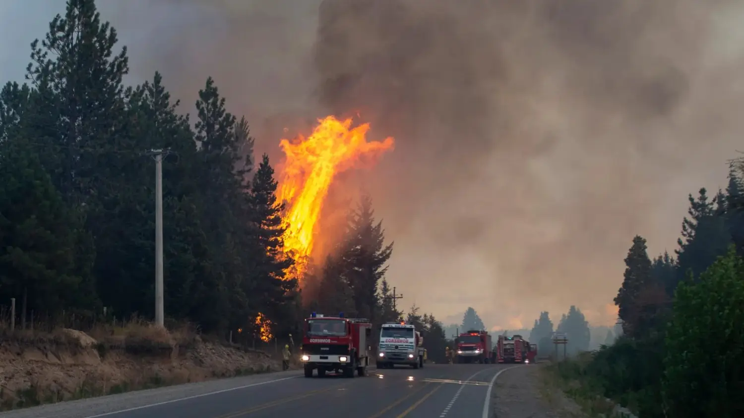Un incendio azota la Patagonia argentina desde hace 5 días. FOTO: X de Natalia Jáuregui.