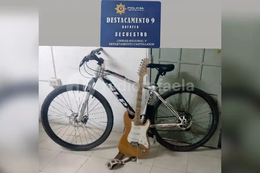 Un detenido, una bicicleta y una guitarra secuestradas: importante procedimiento policial