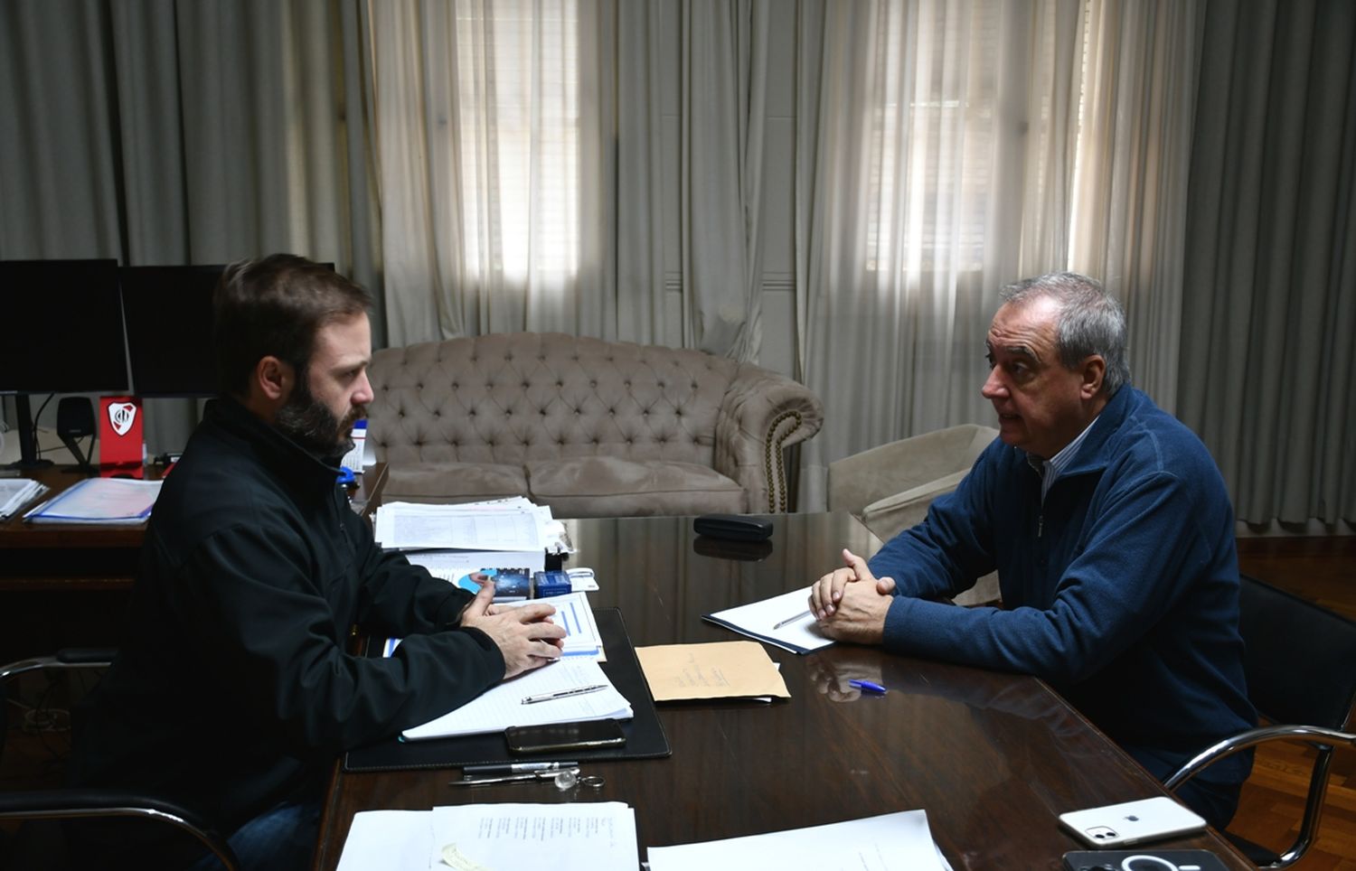 Azcué y el presidente de CTM analizaron la situación por la creciente del río Uruguay