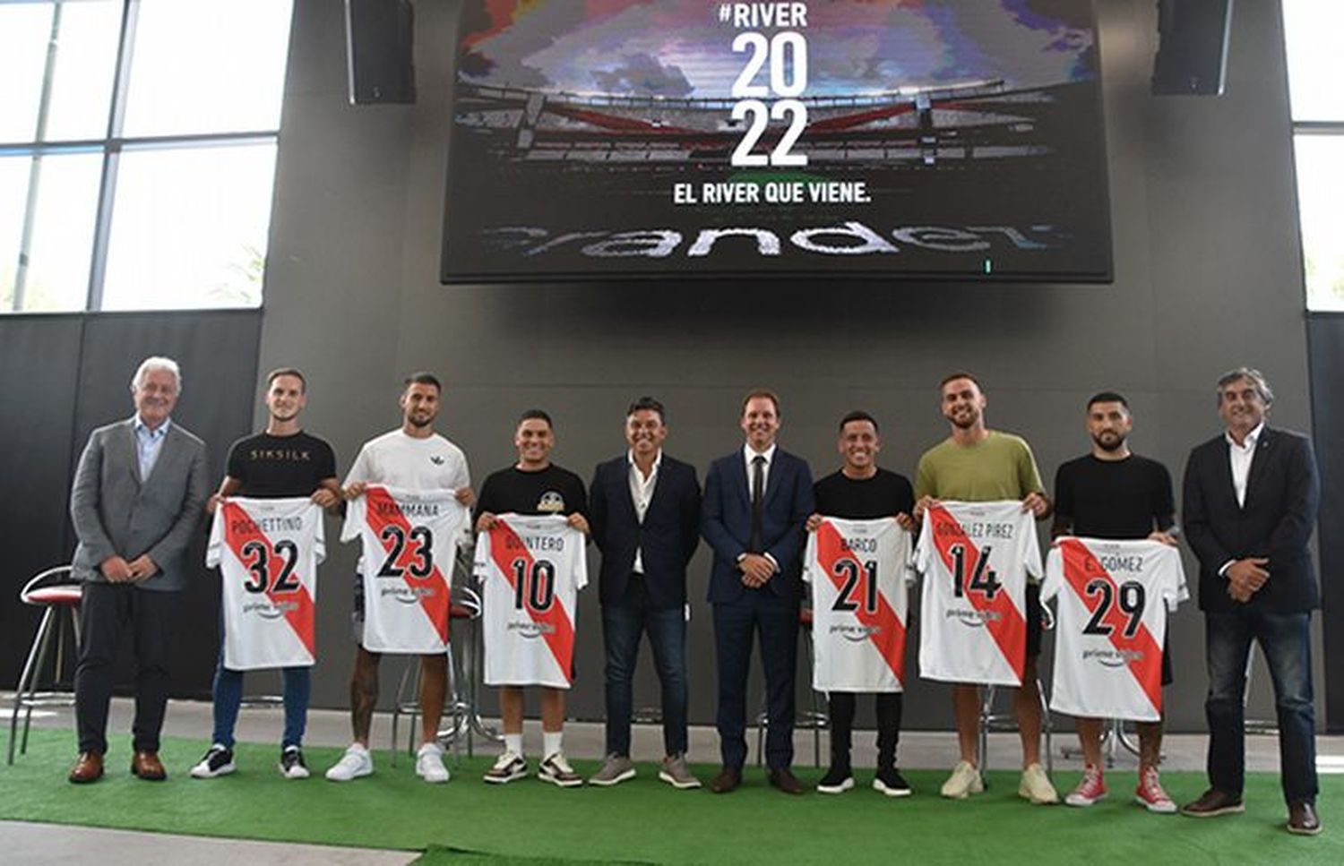 River presentó sus refuerzos y Gallardo dijo estar "muy contento" con el plantel