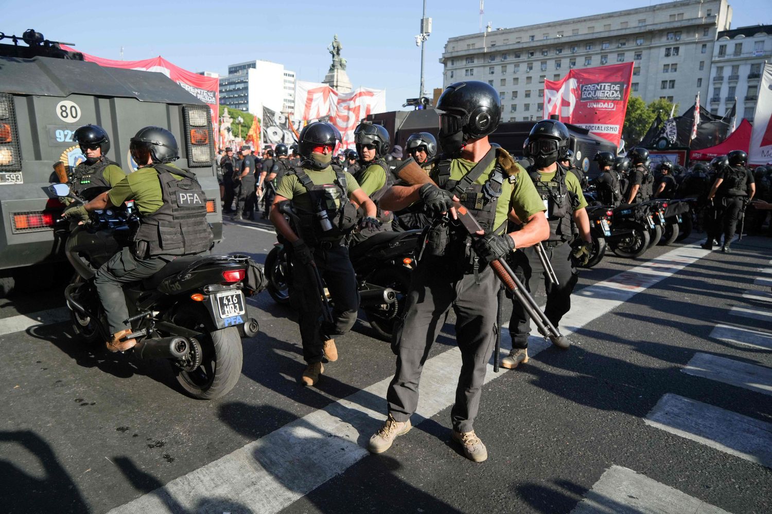 Represión en las afueras del Congreso