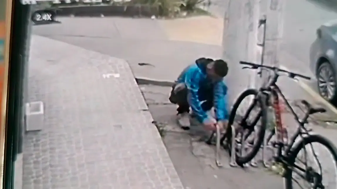 La sustracción del rodado quedó grabada por cámaras de seguridad.