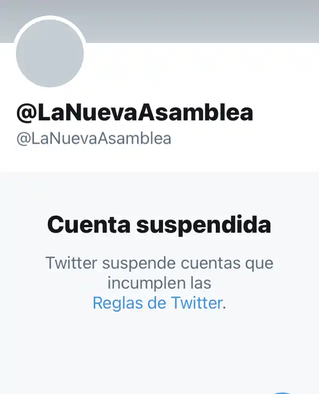 Twitter suspendió la cuenta de la llamada nueva Asamblea Nacional