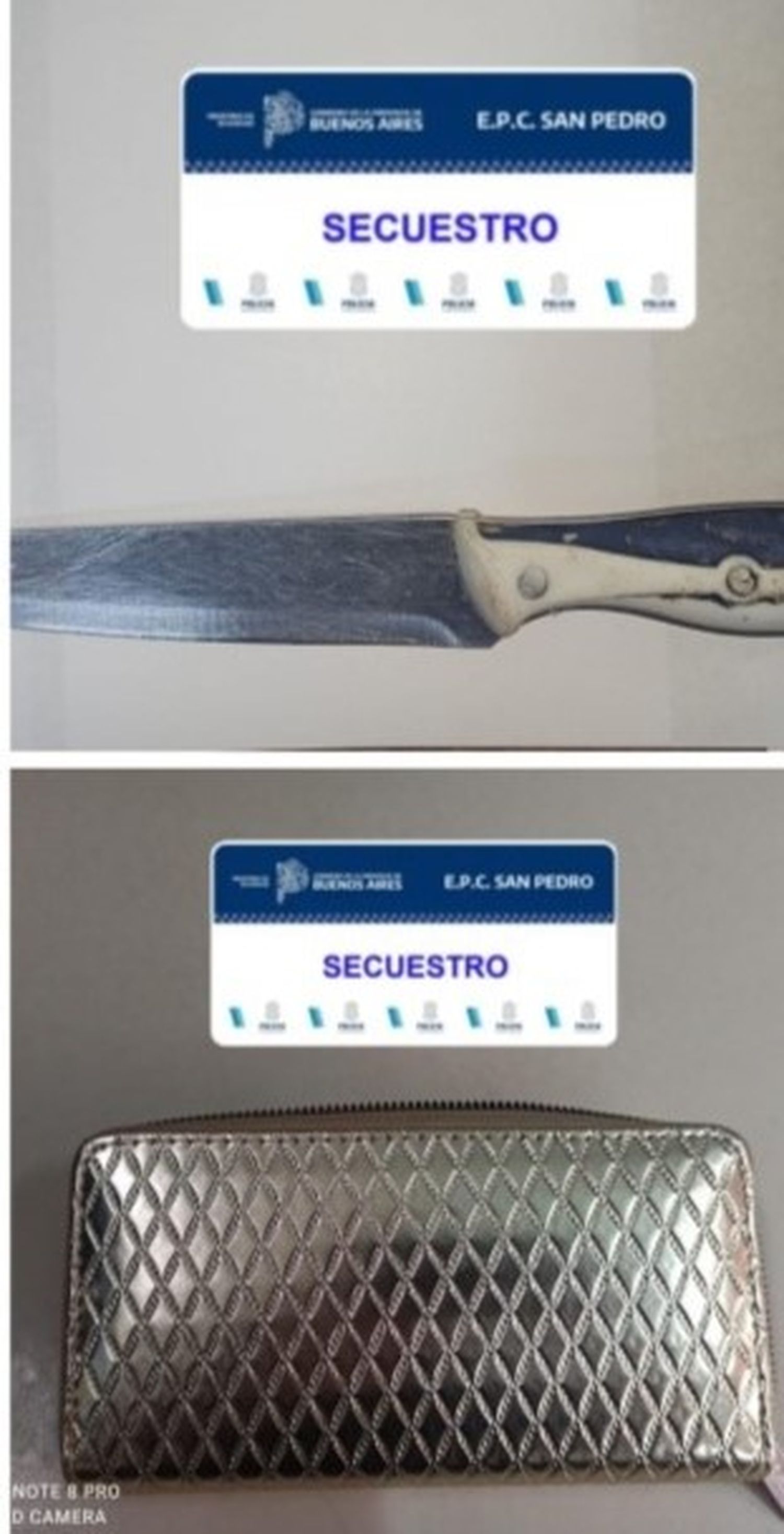 cuchillo y cartera
