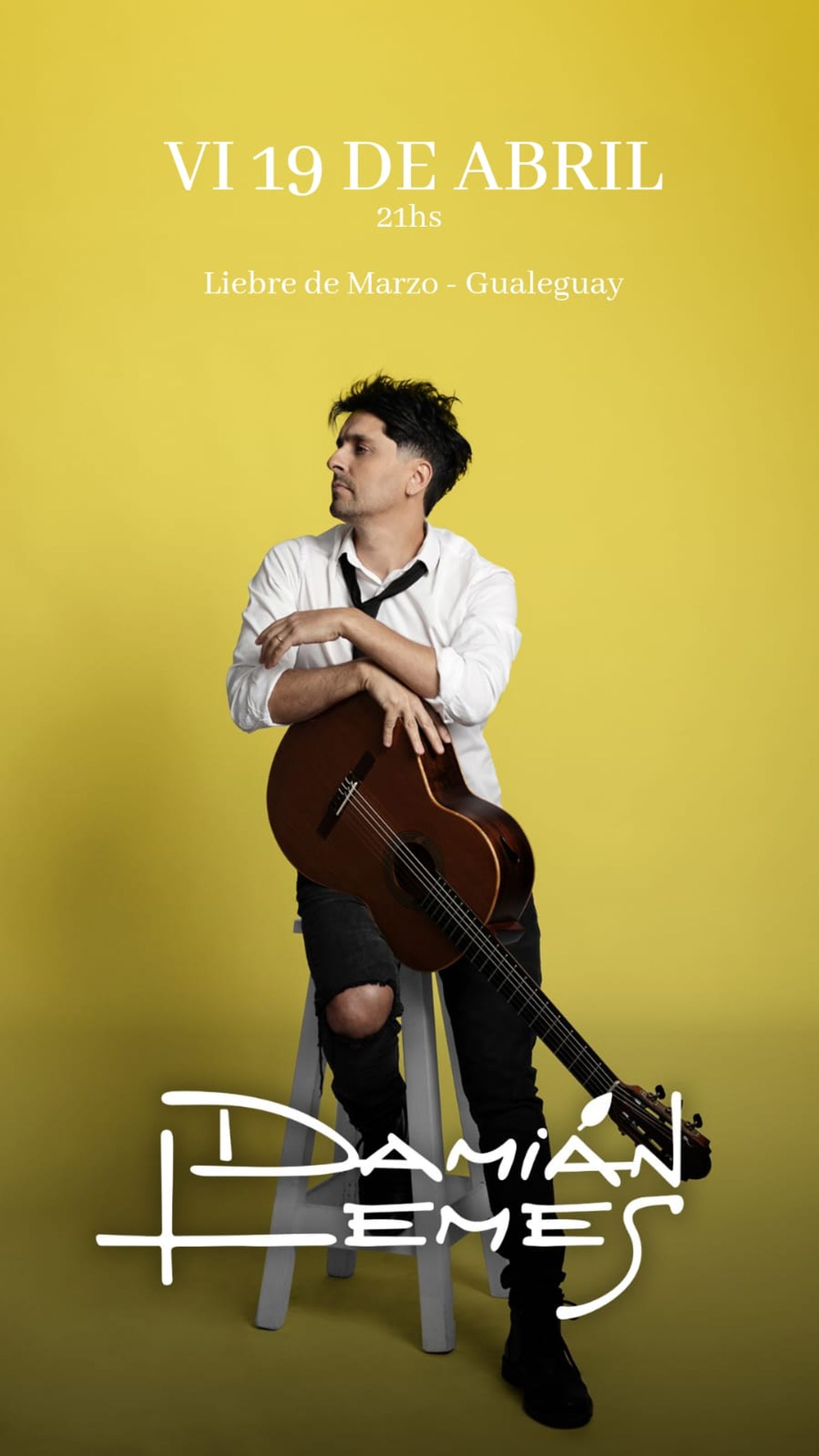 Damián Lemes presenta su disco en “Liebre de Marzo”