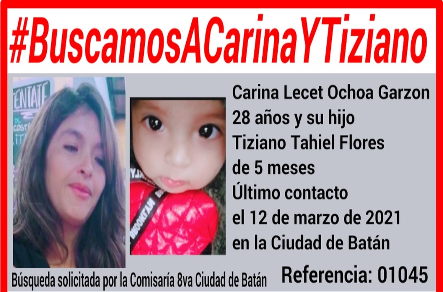 Desesperada búsqueda de una madre y su bebe en Batán