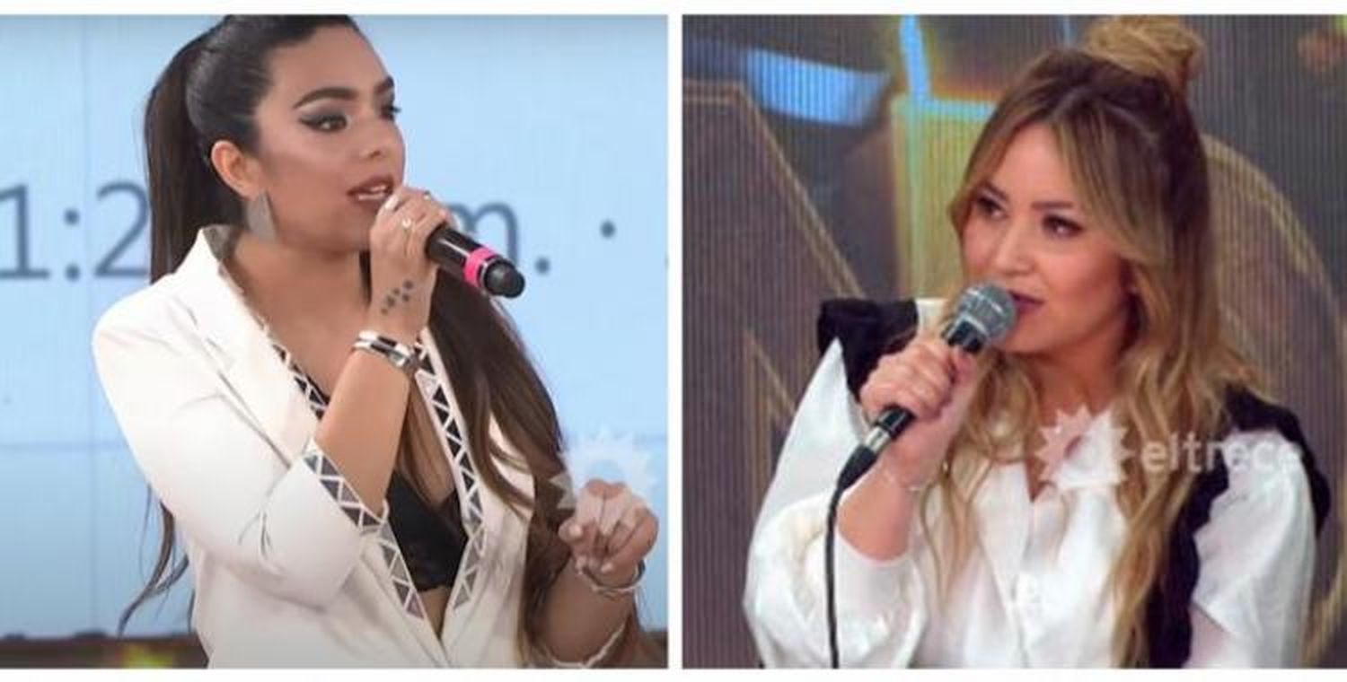 Fuerte cruce entre Karina y Ángela Leiva en la pista del Cantando 2020