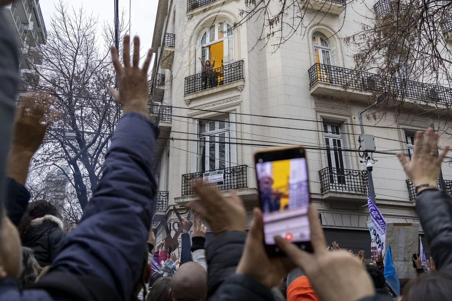 Cristina Kirchner en el balcón