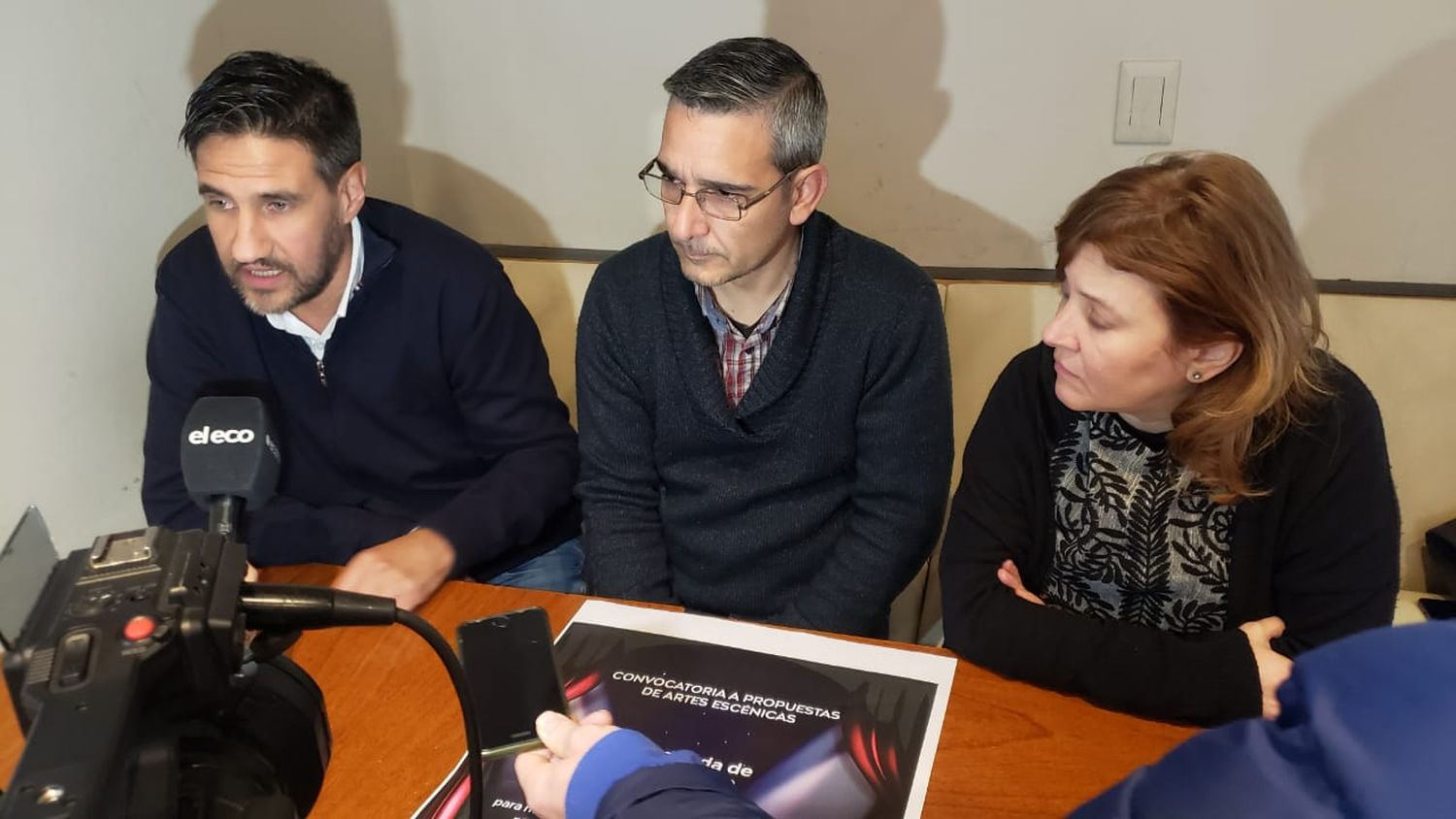 Grasso, Alguacil y Saconi, durante la conferencia de prensa.