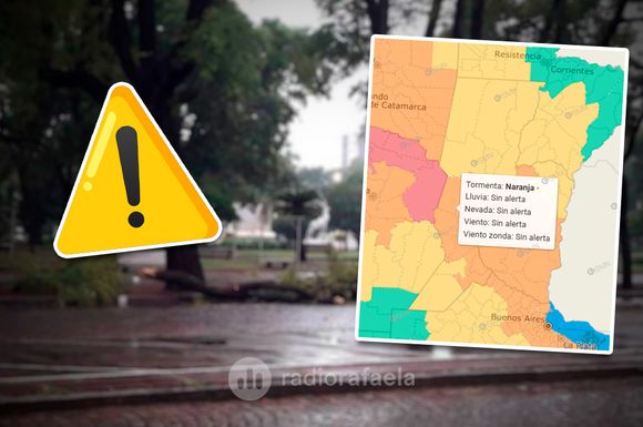 ¡Atención! Hay alerta naranja en Rafaela por tormentas fuertes para la madrugada del sábado