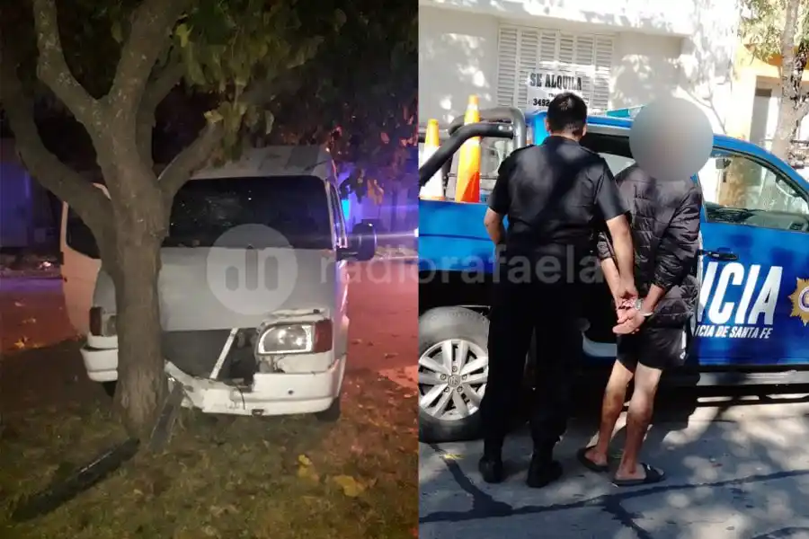 Robó una camioneta y terminó impactando contra un árbol cuando el dueño le disparó