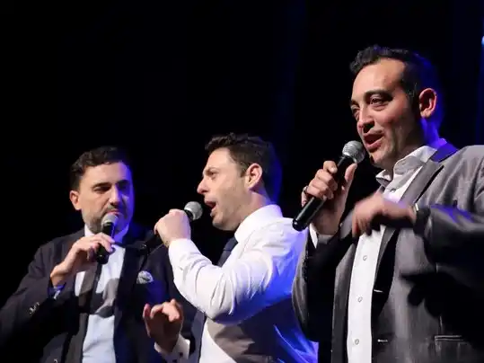 El barítono Esteban Hildebrand y los tenores Diego Bento y Nazareth Aufe. Foto: Gentileza