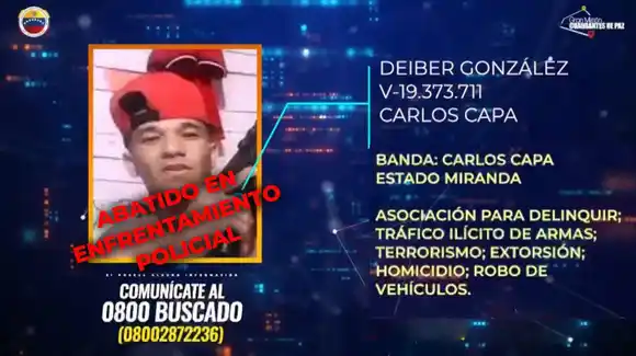 ¡UNO DE LOS 10 HOMBRES MÁS BUSCADOS! Abatidos en los Valles del Tuy Carlos Capa y dos de sus secuaces