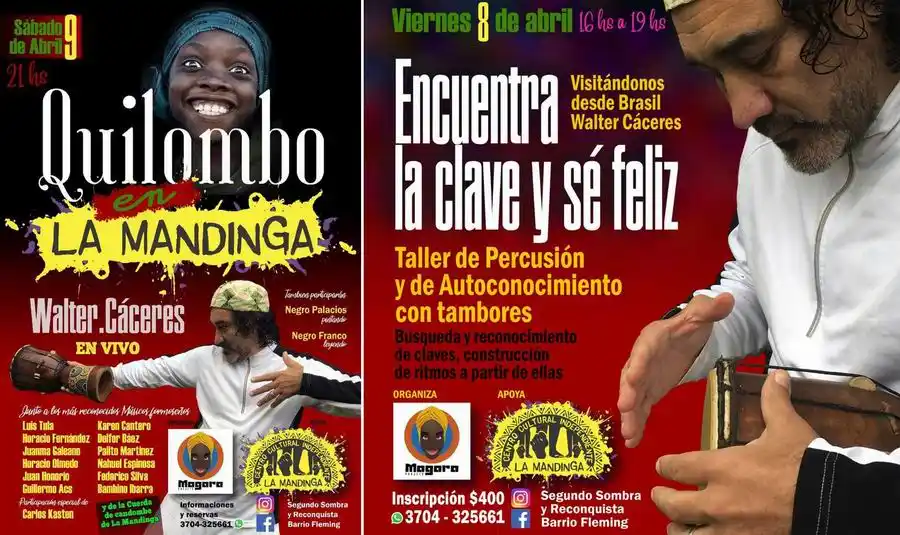 Quilombo en La Mandinga para compartir música, danza, comidas y saberes