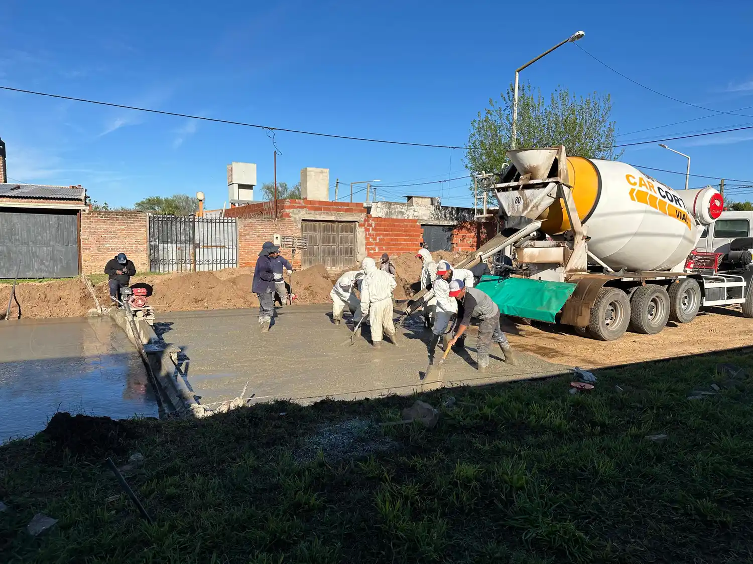 Trabajos de pavimento.