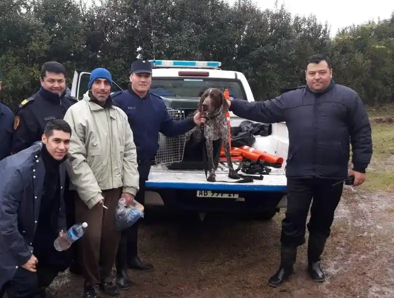 Un cazador se perdió todo un día en el monte y fue hallado tras buscarlo con un perro, dron y mucha policía