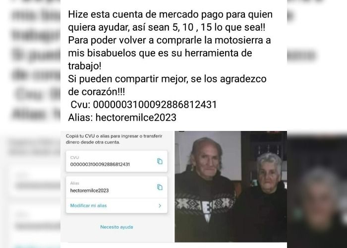 Bisnieta de Héctor y Emilce pide colaboración