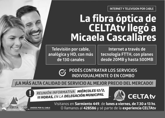 Reunión informativa en Micaela Cascallares por la TV e Internet por fibra óptica de CELTA