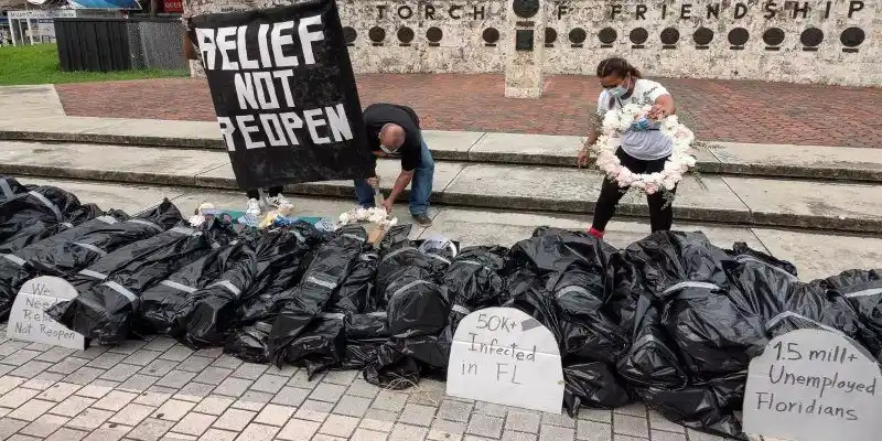 COVID-19 en EE.UU.: un millar de muertes diarias, y Florida al frente