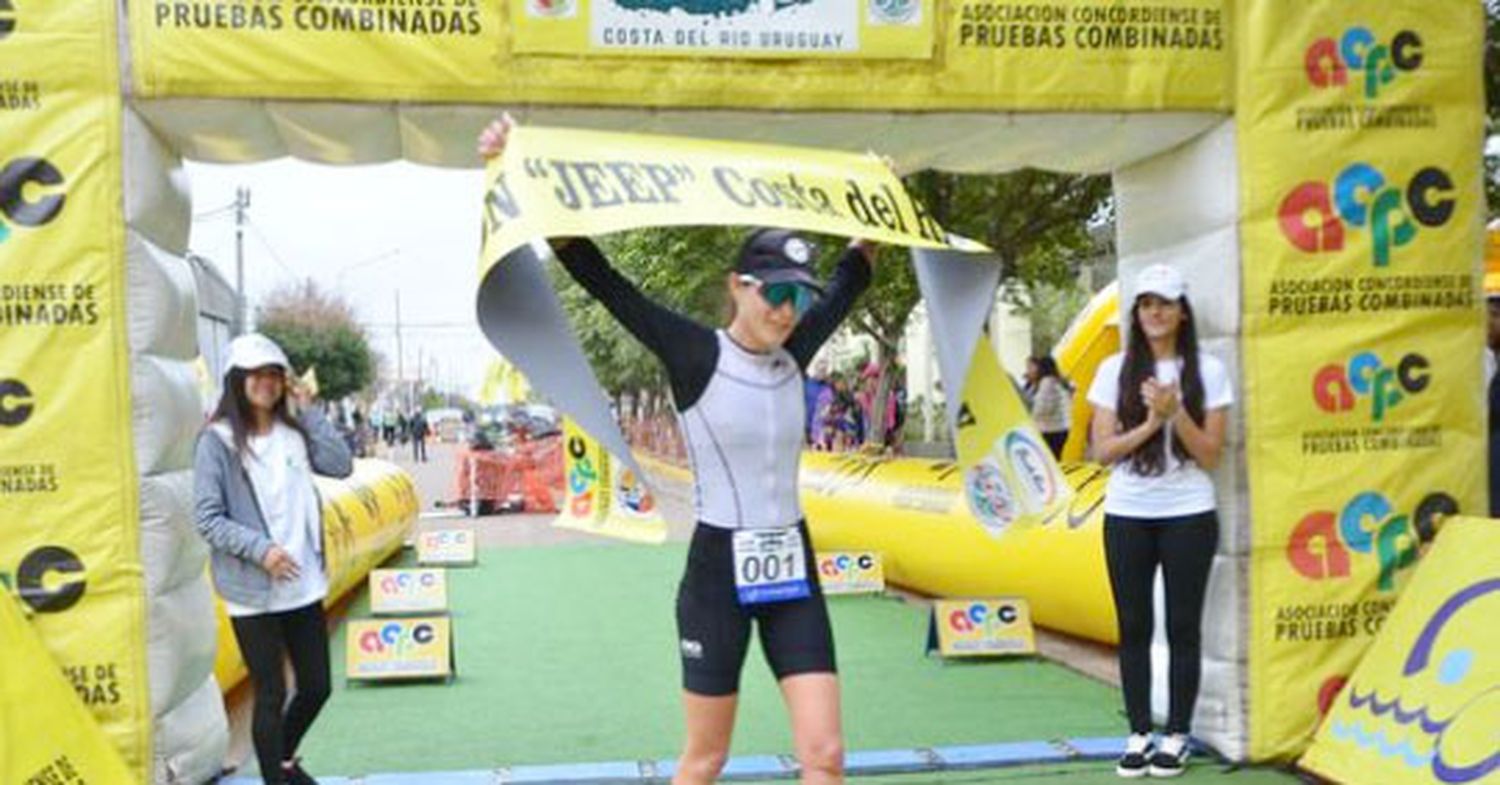 Judith Marsilli y Alejandro Ricagno, los grandes ganadores del Duatlón