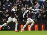 Buendía celebra la victoria de Aston Villa.