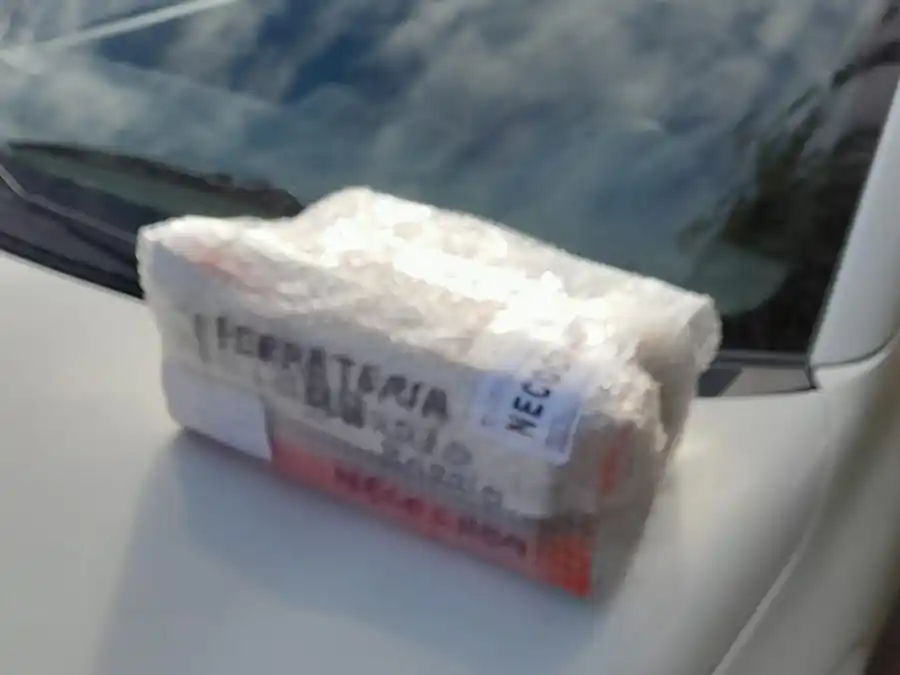 Paquete. Con drogas, secuestrado por agentes de Prefectura, el 29 de mayo  de 2024