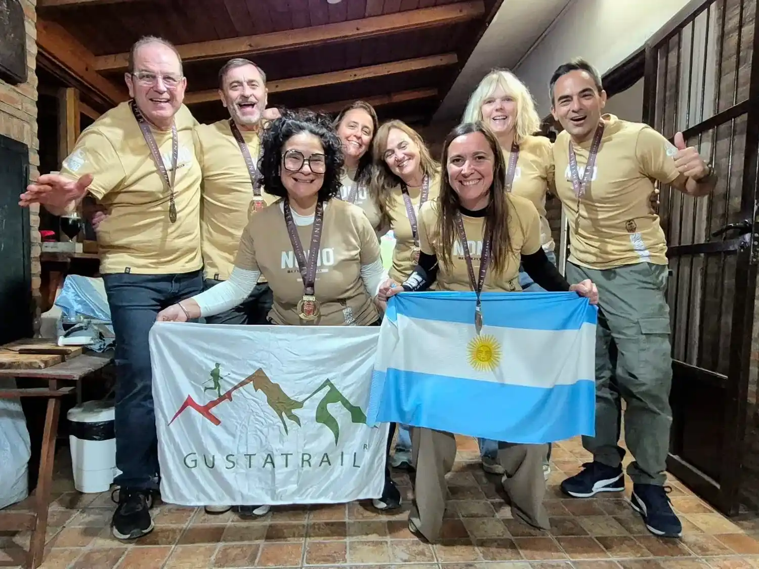 Integrantes de Gustatrail en Nono, provincia de Córdoba