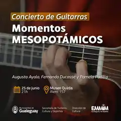 Habrá un concierto de guitarras en el Museo Quirós