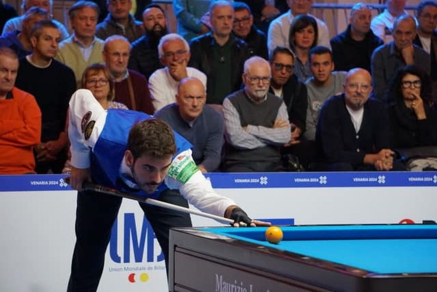 En juego. Camilo Gómez, durante el Mundial de Billar