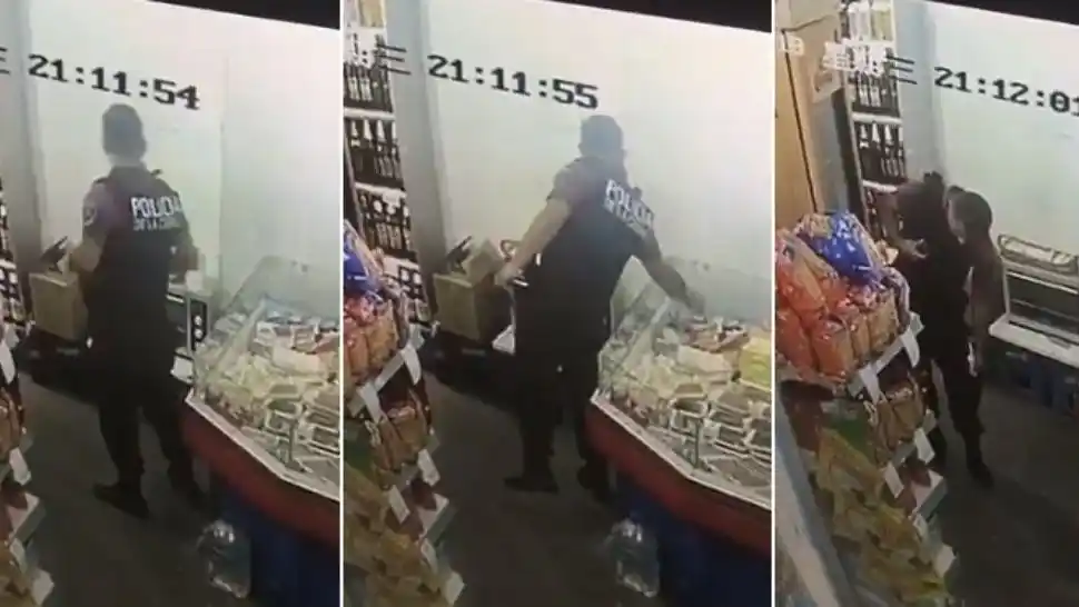 Sorprendieron a un policía robando bandejas de fiambre en un súper chino