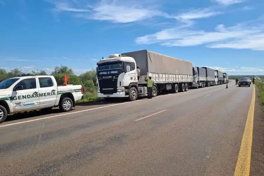 Interdictan cinco camiones con 175 toneladas de soja en la RN 34