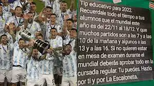 "Hazlo por la Scaloneta": el motivador cartel de profesores a alumnos por el Mundial