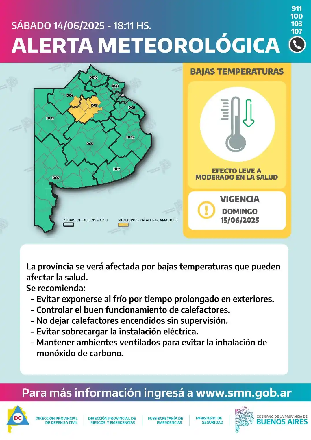alerta domingo 15 junio