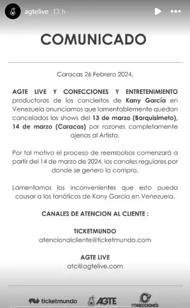 Los conciertos de Kany García ya no se darán. Foto Instagram