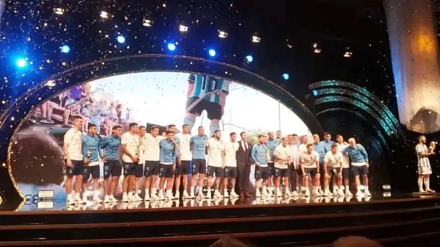 La Selección Argentina vivió su homenaje de la Conmebol en Asunción