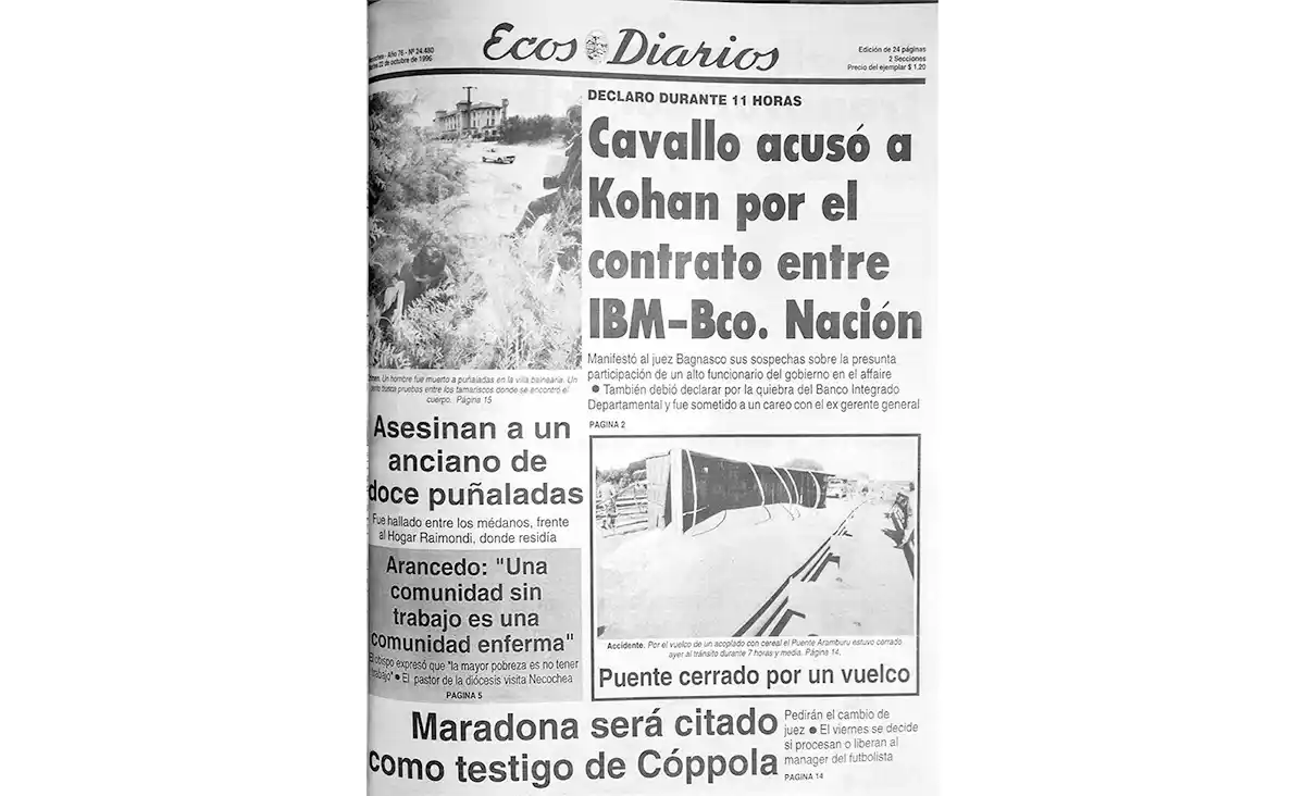 Martes 22 de octubre de 1996