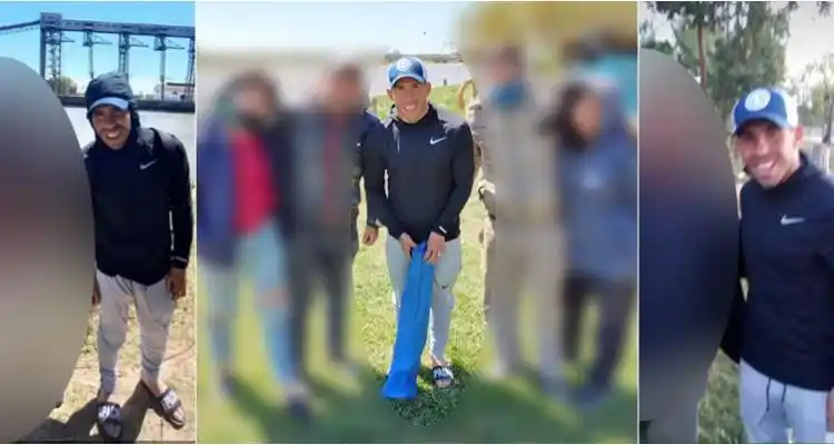 Carlos Tévez visitó San Pedro y estuvo en una isla pescando