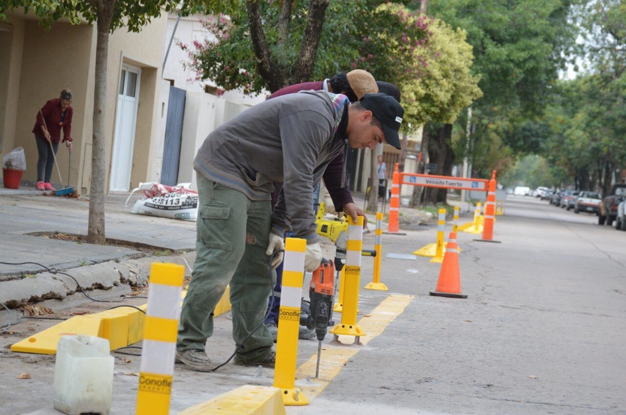 Avanza la construcción de bicisendas en Venado Tuerto