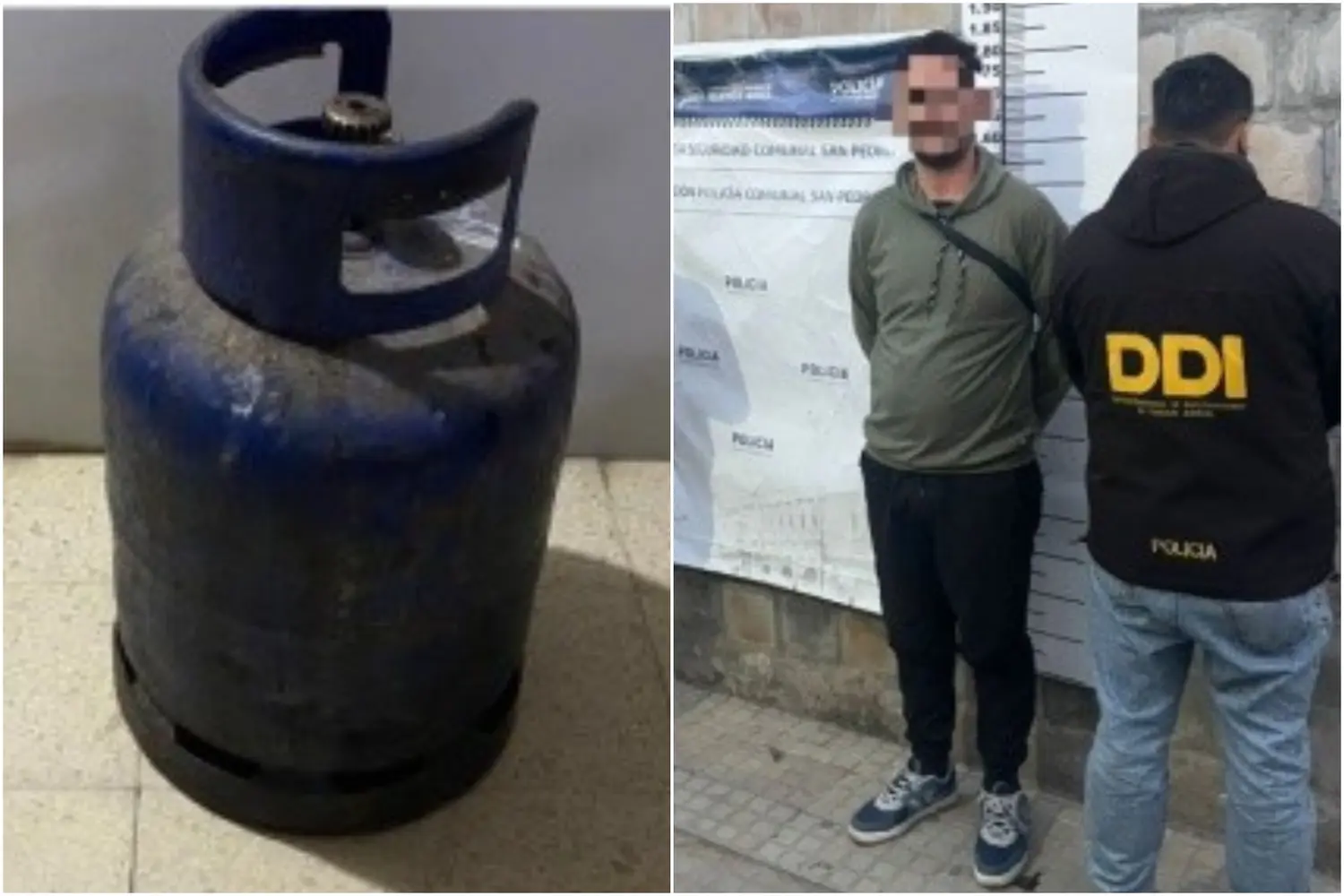 La garrafa había sido robada días atrás en otro domicilio.