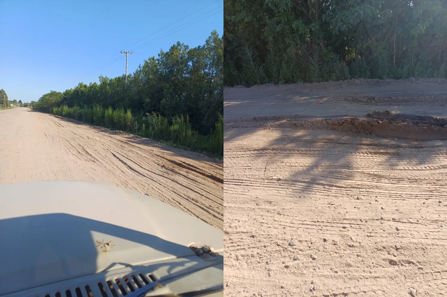 Camino al basural: lleno de pozos