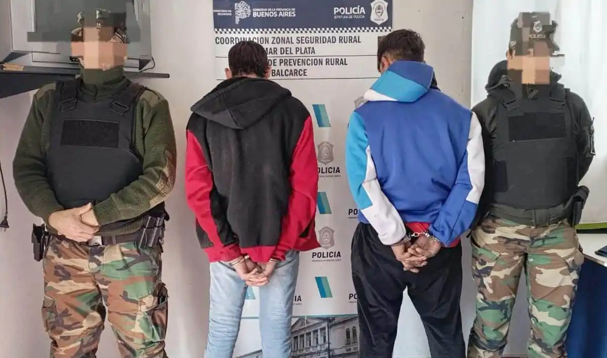 Fueron aprehendidos por el Comando de Prevención Rural Balcarce.