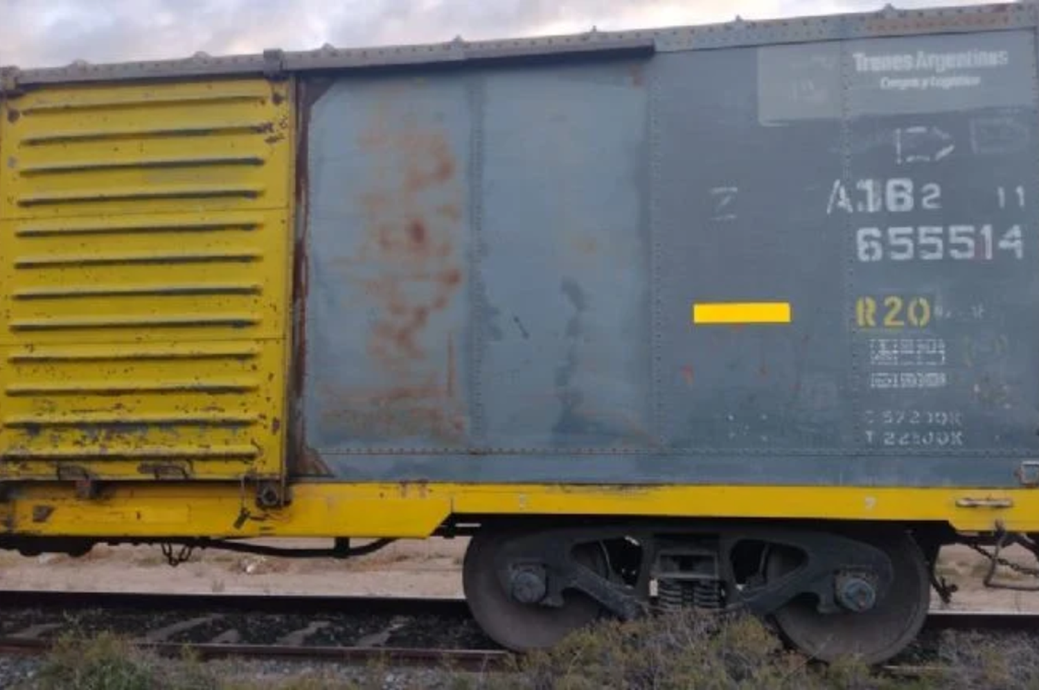 Los delincuentes abordaron el tren y, al abrir uno de los vagones, también causaron daños.