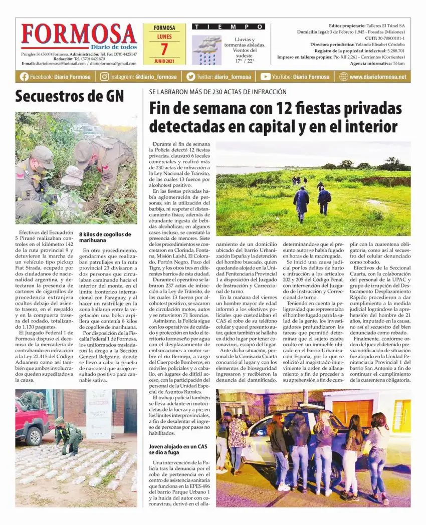 Tapa y Contratapa 7 de junio de 2021