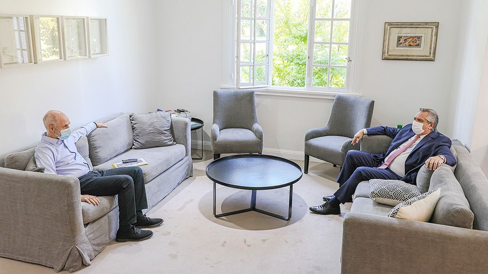 El Presidente está reunido a solas con Rodríguez Larreta en Olivos
