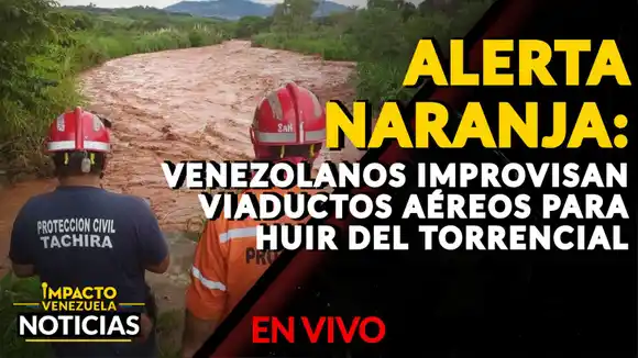 ALERTA NARANJA: venezolanos improvisan viaductos aéreos para huir del torrencial – VIDEO