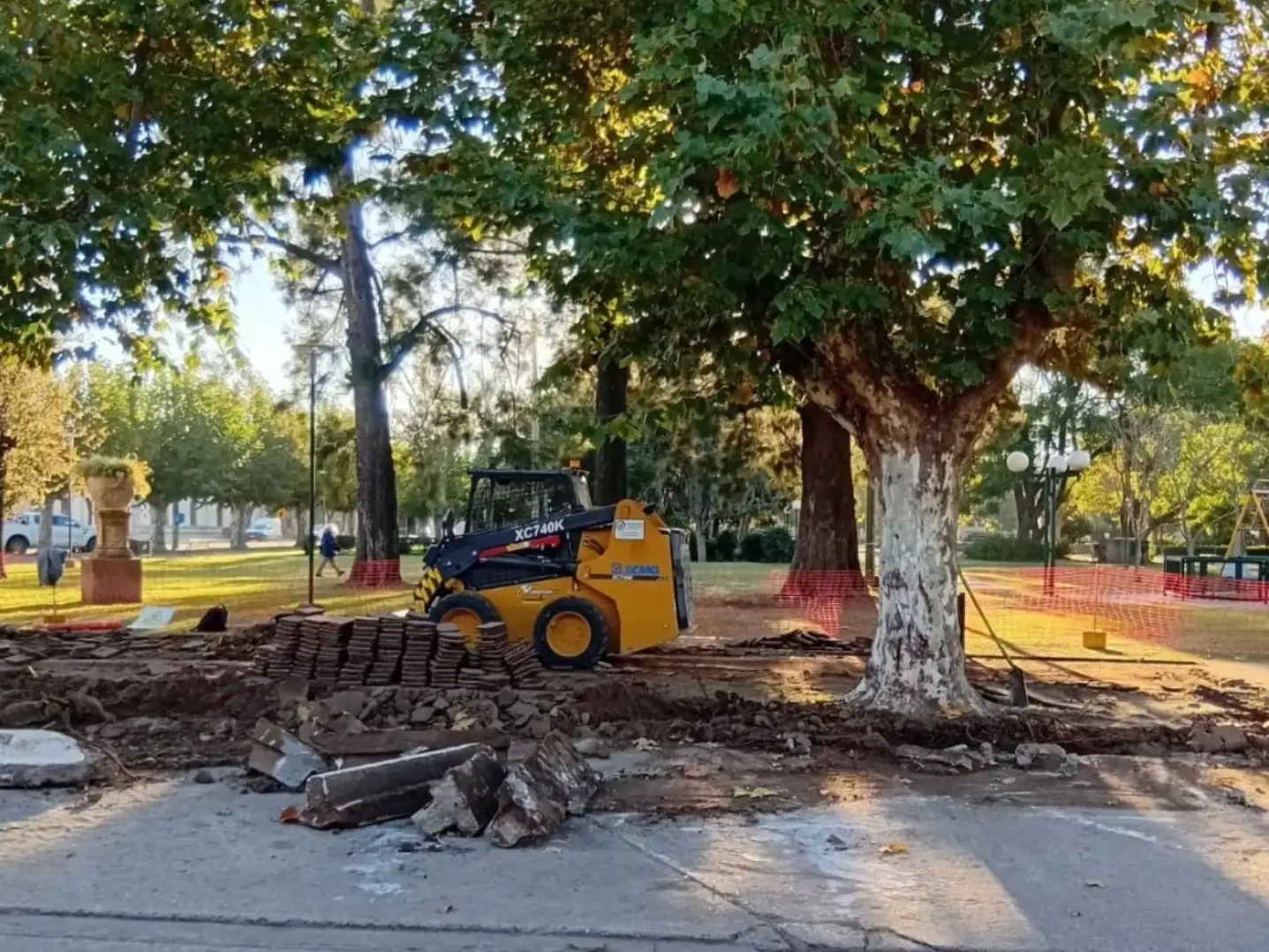 San Gregorio remodela su plaza. Foto: Gentileza.