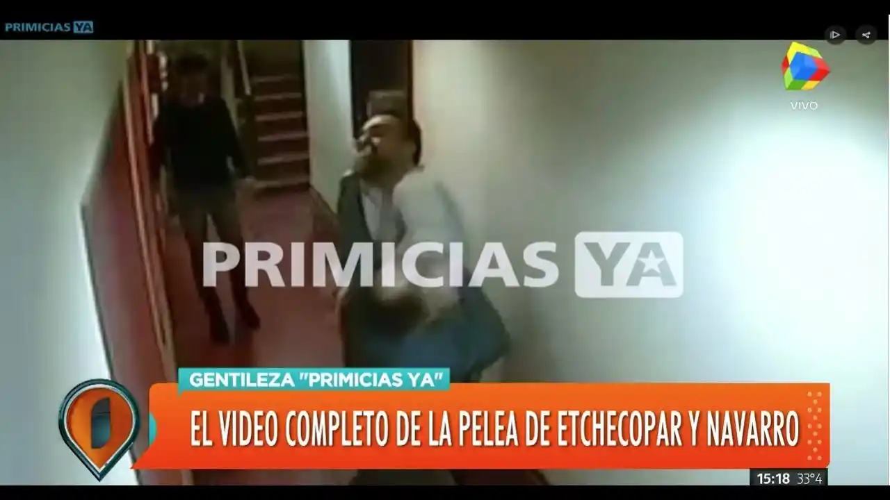 Filtraron el video de la pelea entre Roberto Navarro y Baby Etchecopar