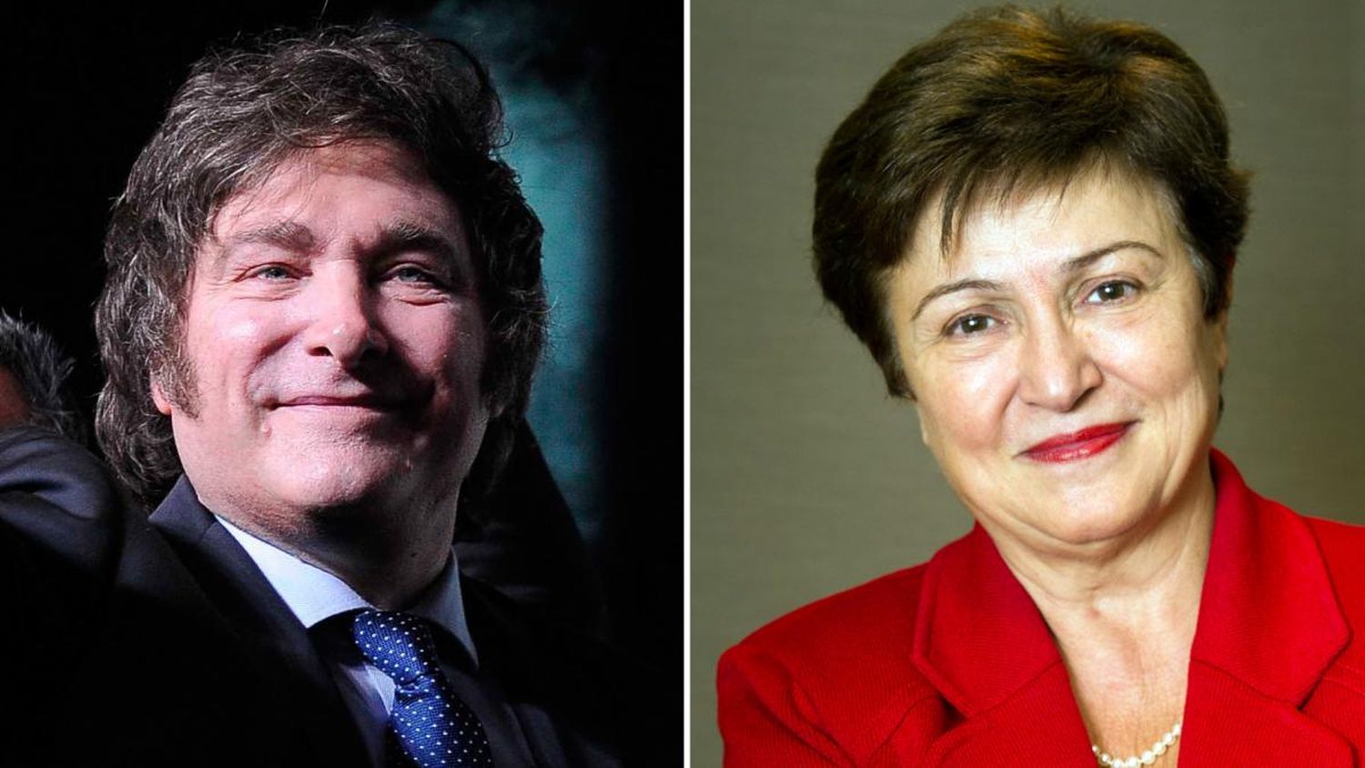 Javier Milei y Kristalina Georgieva. Foto: Télam AFP