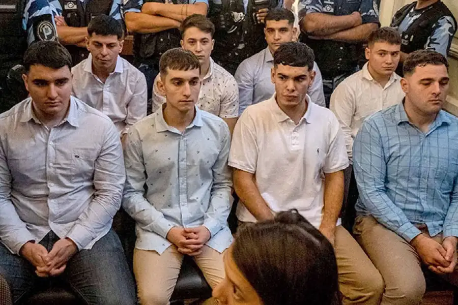 Los rugbiers durante el Juicio celebrado en Dolores